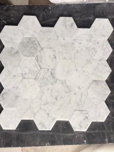 Hexagon polished marble tiles Mosaic 
