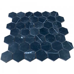 Honed Nero Marquina Black Hexagon Mar