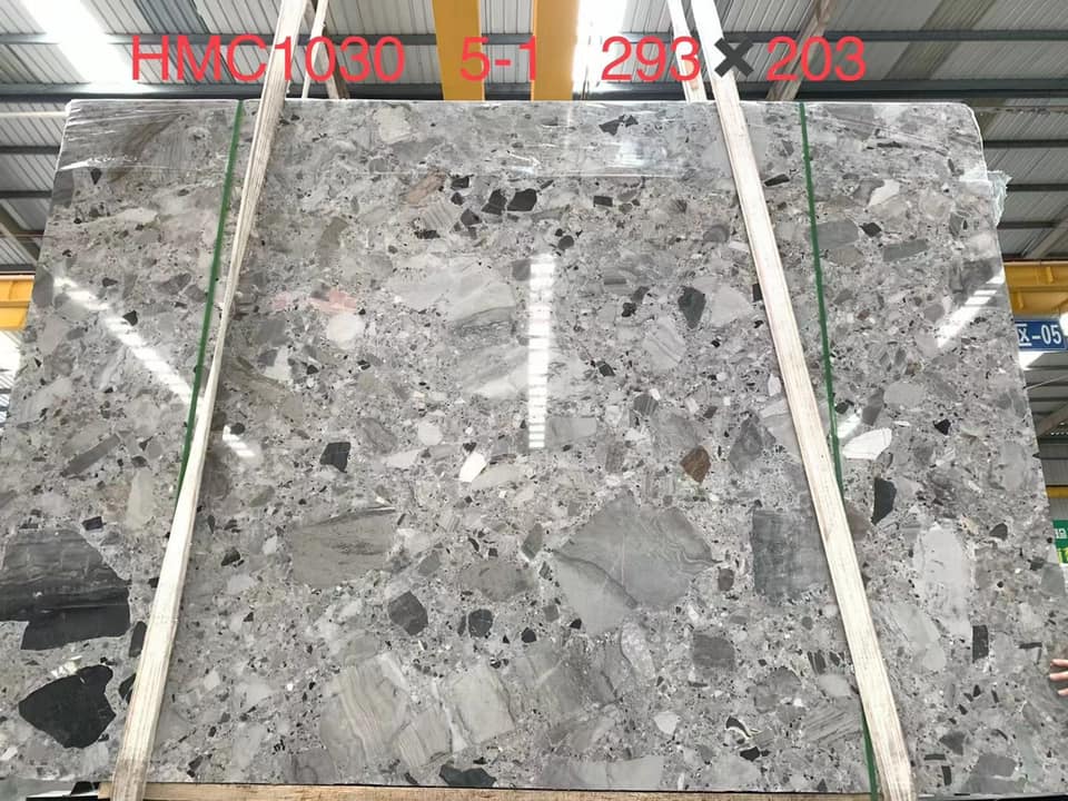 Panda grey marble slabs