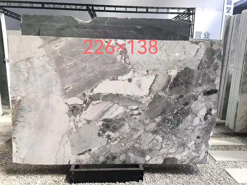 Panda grey marble slabs